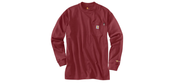 Carhartt FR Cotton Long Sleeve Closeout Shirt in Dark Barn Red